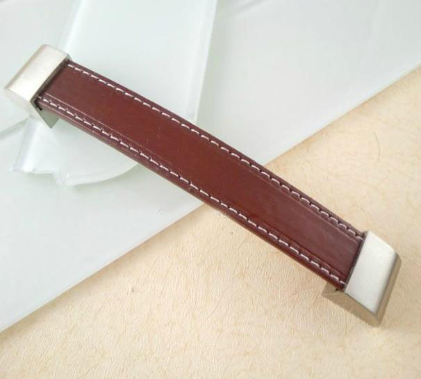 160mm leather wardrobe handle bedroom drawer long handle