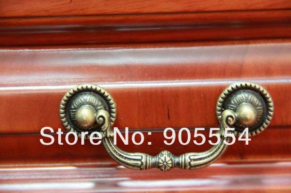 64mm bronze-colored zinc alloy antique drawer handle