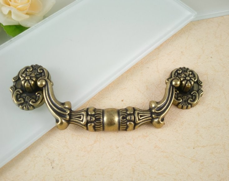 96mm bronze-colored zinc alloy furniture drawer handle