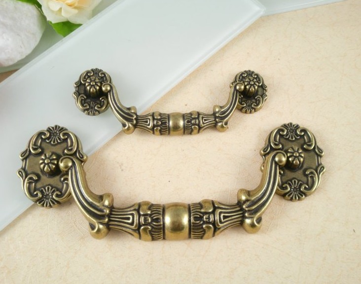 96mm bronze-colored zinc alloy furniture drawer handle
