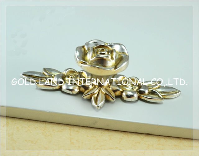 l103mmxw43mmxh26mm antique silver flower zinc alloy furniture handle/handle and knob