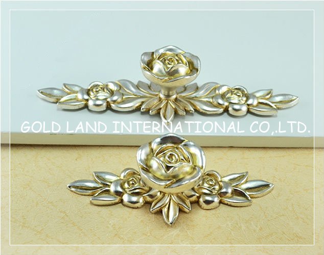 l103mmxw43mmxh26mm antique silver flower zinc alloy furniture handle/handle and knob