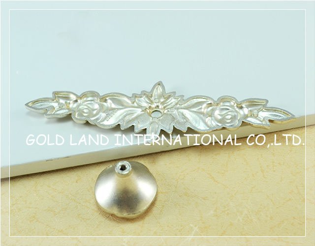 l145mmxw43mmxh26mm antique silver flower zinc alloy bedroom cabinet handle/handle and knob
