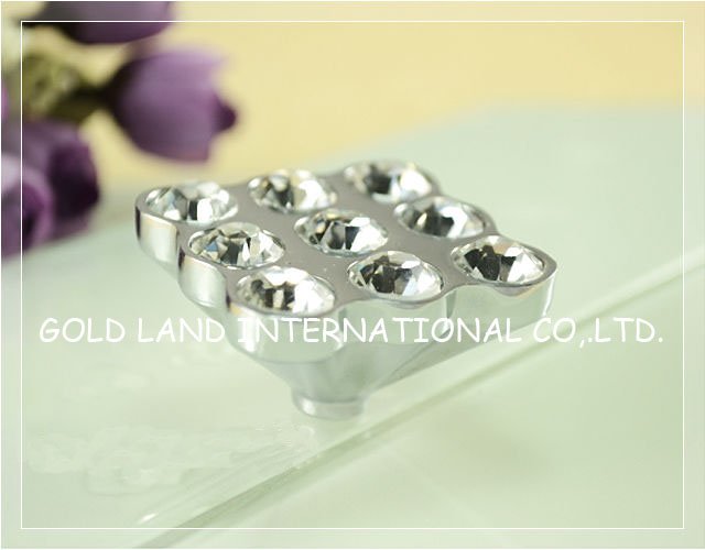 l40xw40xh24mm crystal glass and zinc alloy knob/cabinet knob