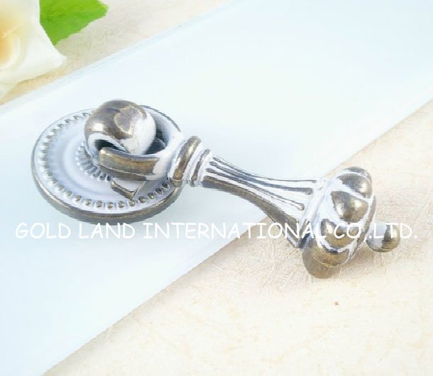 l72xw31xh25mm drop catch for furniture/antique silvery zinc alloy cabinet knob/drawer handle/whole