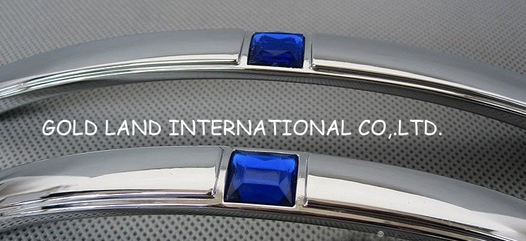 128mm blue crystal glass zinc alloy chrome furniture cabinet handle