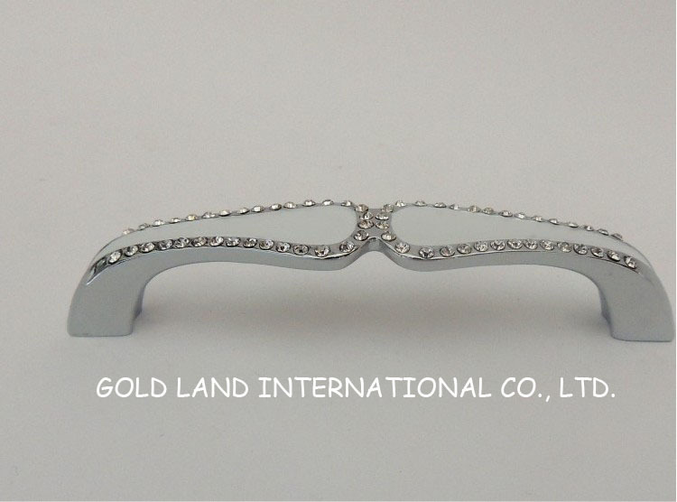 128mm zinc alloy+crystal glass frniture handle