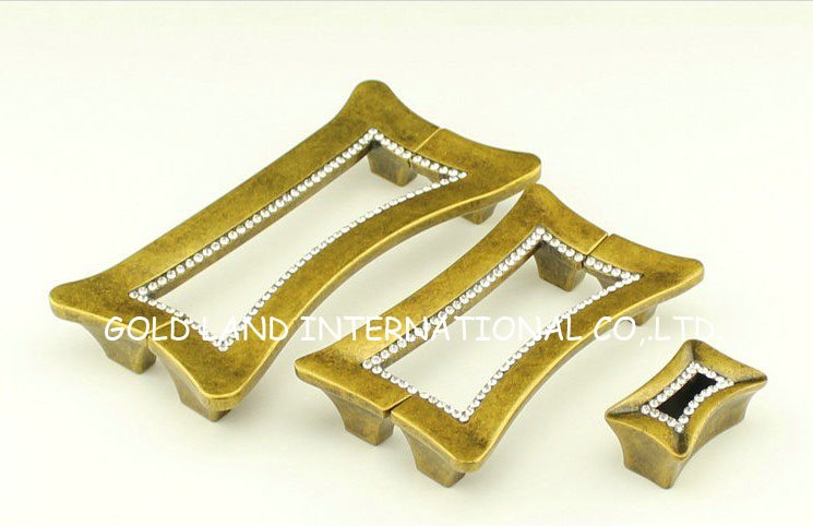 32mm bronze-coloured zinc alloy crystal glass drawer handle