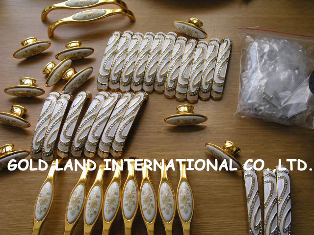 128mm zinc alloy be plating 24k golden ceramic handle