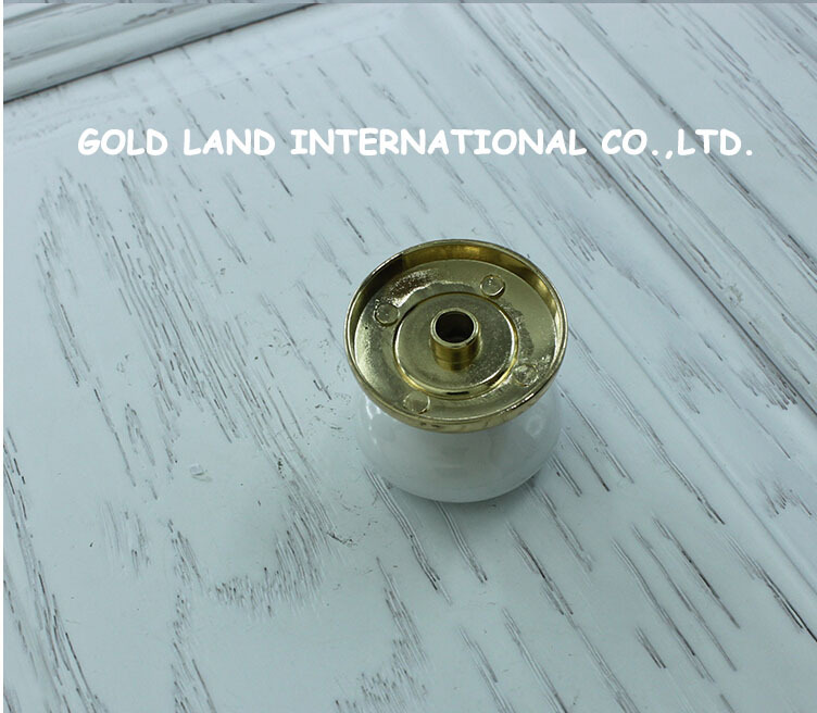 d38mm spun gold printing in ceramics with luxury gold zinc zlloy drawer knob kitchen pull furniture hardware
