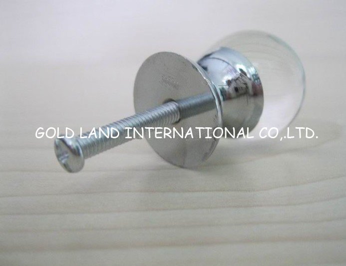20pc/lot d25xh37mm glossy crystal glass ball furniture knob/furniture knob/drawer knob