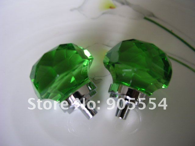 d25mmxh30mm green crystal glass cabinet drawe knob/cabinet knob