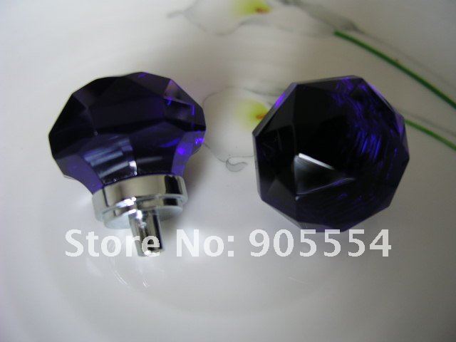 d25xh30mm darkblue crystal glass cabinet cupboard door knob
