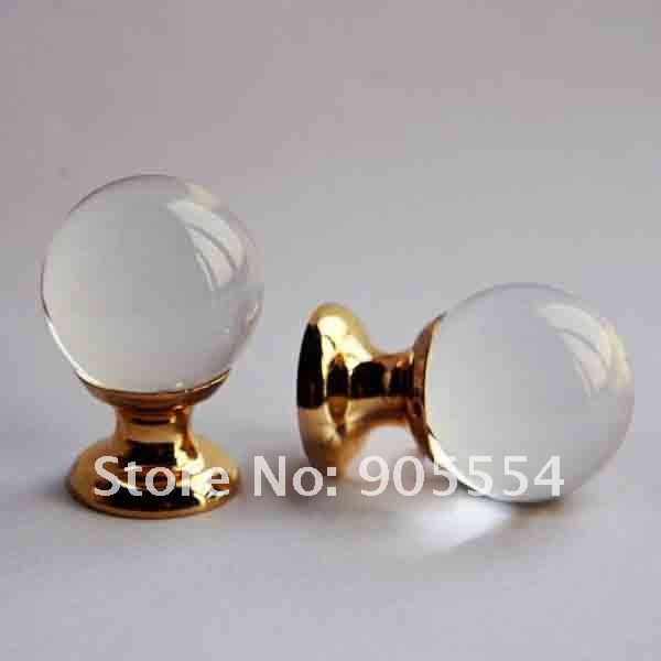 d25xh37mm glossy crystal glass ball furniture cabinet knobs