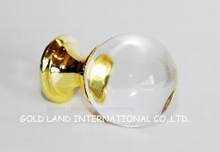 d25xh37mm glossy crystal glass ball furniture drawer knob