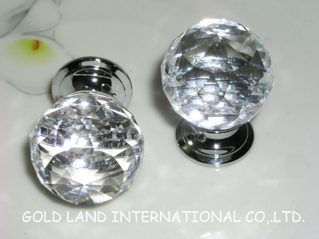d30mmxh40mm 30pcs/lot transparent clear crystal glass drawer knobs