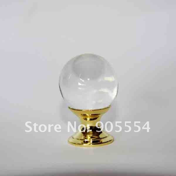 d30xh40mm glossy crystal glass ball furniture drawer knob