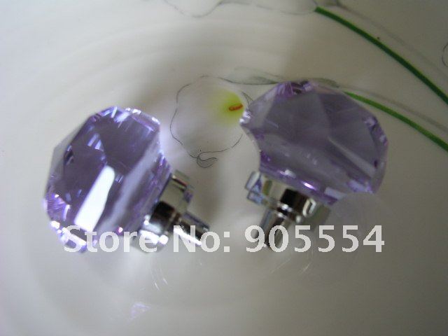 d33xh44mm purple crystal glass kitchen cabinet knobs/drawer knob