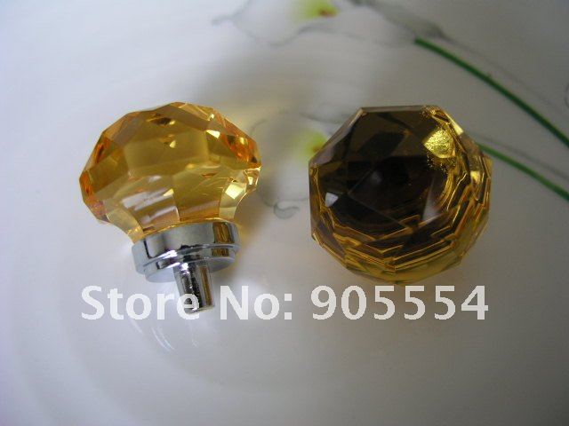 d33xh44mm tawny crystal glass cabinet knob/bedroom knob - Click Image to Close
