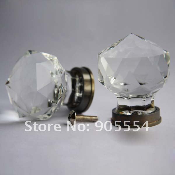 d42mmxh53mm transparent crystal glass furniture cabinet knobs