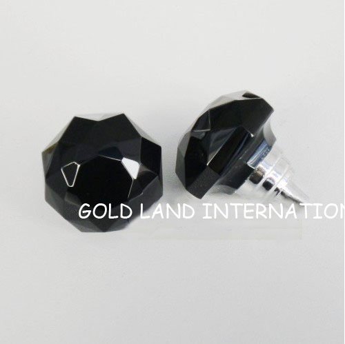 d45mmxh54mm black crystal glass cabinet drawer knobs