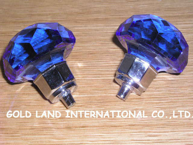 d45mmxh54mm light blue crystal glass furniture cabinet knobs