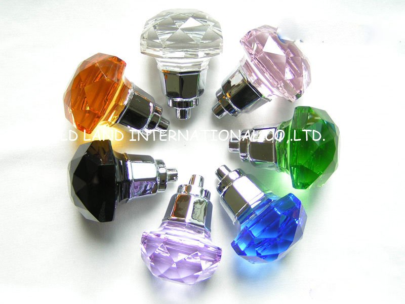 d45mmxh54mm multi-faceted cutting tawny crystal glass furniture knobs