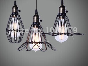 3pcs/lot small iron cages vintage chandelier loft rural industries pendant lamp