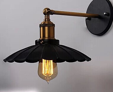 2pcs/pack vintage industrial lighting wall lights e27 country small black metal lamps edison light fixtures
