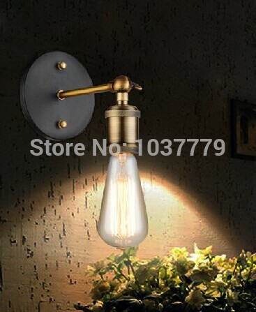 6pca/pack aged steel bare bulb filament vintage wall lamp sconce