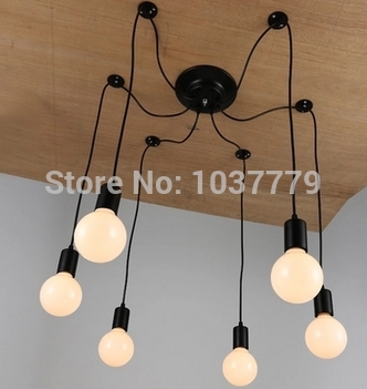 muuto e27 socket vintage chandelier lamp 6-arm light fixture hanging color line silicone holder pendant ~ no bulb~