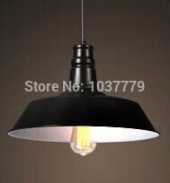 edison chandelier vintage e27 black finished iron shade industrial pendant lamp