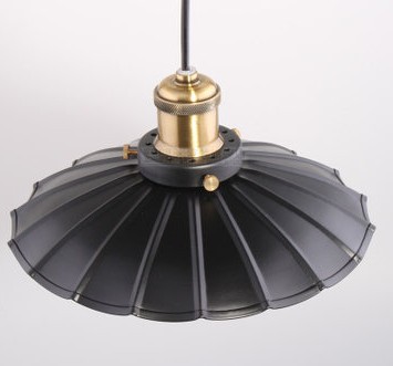 industrial brass socket e27 fitting black finished iron shade edison style pendant lamp