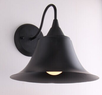 3pcs/lot -selling industrial hooter shape iron shade black finished aged steel metal factory wall lamp edison fixture