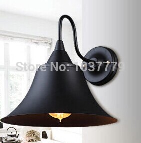 3pcs/lot vintage wall lights iron white glass hanging bell wall lamp e27 110v 220v for home decoration