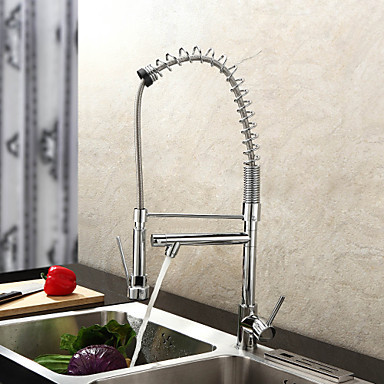 brass pull out kitchen sink faucet tap single handle solid brass spring ,torneira para pia cozinha grifo