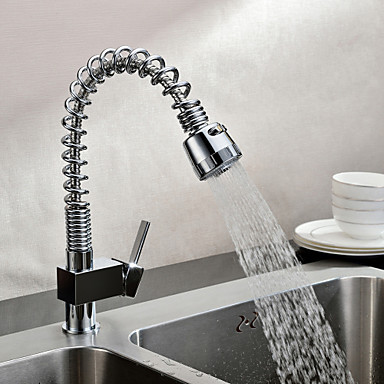 contemporary chrome finish spring pull out kitchen faucet tap,torneira para pia cozinha grifos