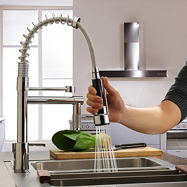 contemporary high-pressure chrome spring pull out kitchen faucet tap,torneiras para pia cozinha grifo