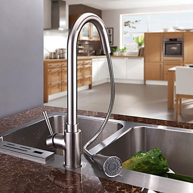 contemporary nickel brushed pull out kitchen sink faucet mixer ,torneira para pia cozinha grifo cocina