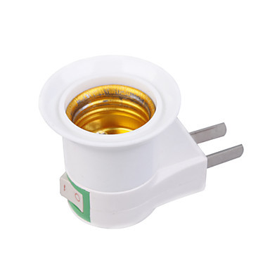 5pcs us plug ac power to e27 base bulb socket lamp holder with switch