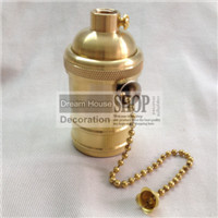 (100pcs/lot) whole brass e27 socket for halogen ceramic light bulb lamps holder base copper socket pendant lamp holders