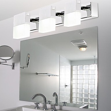 wall sconce,led bathroom mirror wall light with 3 lights, artistic stainless steel plating