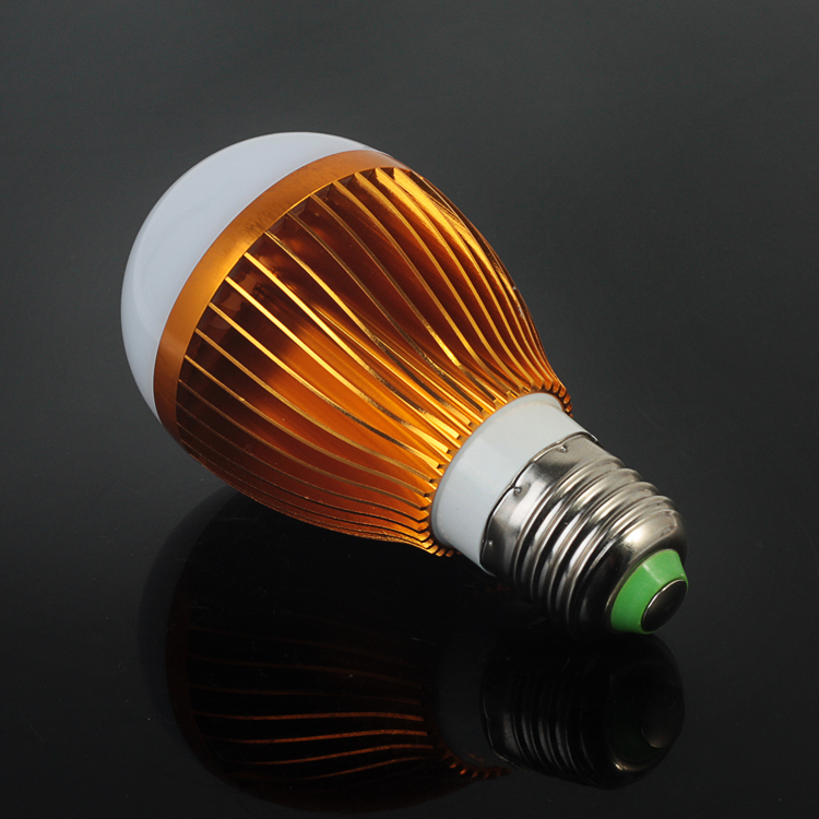2pcs/lots led lamp bulb e27 5w 220v/110v 450lm warm white/white golden shell lamps for home