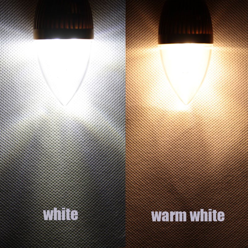 5pcs/lot e14 led candle light 85-265v 3w 300lm warm white/whire led lamp bulb e14 for home