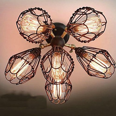 american retro loft style edison industrial vintage ceiling light with 6 lights for home lighting ,luminarias para sala
