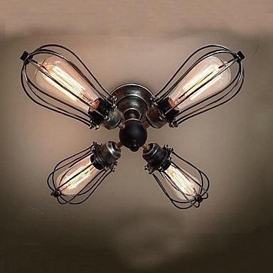 american retro loft vintage edison bulb ceiling light lamp with 4 lights for living room bedroom