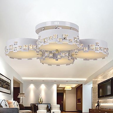 crystal modern led ceiling light with 4 lights for living room lamp fixtures,luminarias para lustres de sala teto
