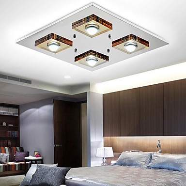 flush mount crystal led ceiling light lamp with 4 lights for home lighting ,lustres de luminaria teto