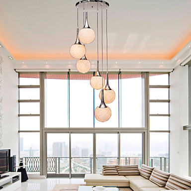 in globe shape led crystal ceiling lamp light with 6 lights for dinning living room lighting