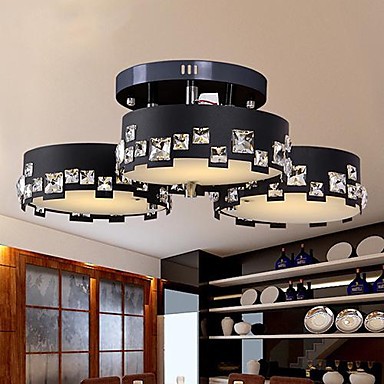 modern crystal led ceiling lamp with 3 lights for living room light fixtures,luminaria lustres de sala teto